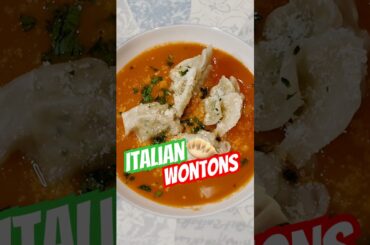 Wontons with Ravioli Filling 🥟 #Food #Cooking #Recipe #Shorts #Chinese #Italian #Dumplings