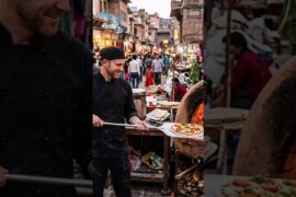 Witnessing traditional wood-fired pizza #streetfood #foodkahani