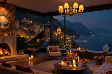 Italian Night Jazz 🌃 Cozy Apartment in Positano 🎷 Smooth Jazz Saxophone for Stress Relief & Relaxing