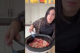 Crockpot Chicken Spaghetti 🍝  #recipe #shorts