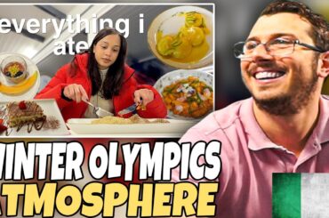 Italian Reacts to Winter Olympics Atmosphere & Food 🇮🇹❄️