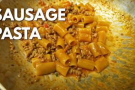 POV: Cooking Sausage Pasta in an Italian Kitchen