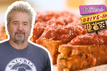 Guy Devours LEGENDARY Pizza Loaf & Sausage in Portland | Diners, Drive-Ins and Dives | Food Network