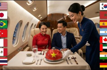 Luxury Private Jet Dining Around the World ✈️ 30 Countries Food Experience