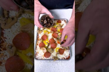 Spaghetti pizza casserole that's actually genius #recipe #foodhack #pizza