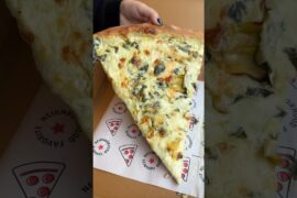 CREAMY, SALTY, MESSY, & DELICIOUS ARTICHOKE PIZZA from Artichoke Pizza in NYC! 🍕🔥🤤 #DEVOURPOWER