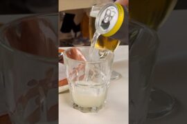 Pouring Lemon Soda & Eating Tiramisu @ Venice Outdoor Seating #drinks #tiramisu #italianfood