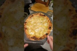 CHEESY HERBED POTATO PIZZA ON CRISPY SOURDOUGH CRUST #pizza  #asmr #food #cooking #shorts #gozney