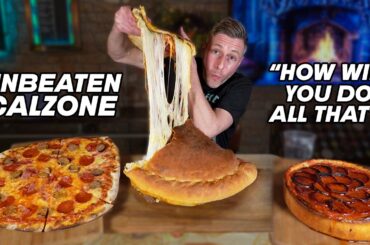 UNDEFEATED "KNIGHTMARE" CALZONE CHALLENGE WHERE MORE PIZZA WAS ADDED!