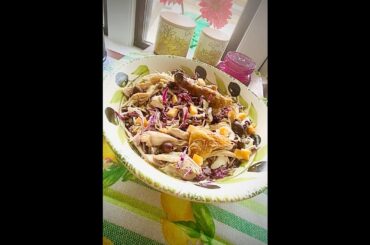 Day 100: Count Down To An Italian Summer 🇮🇹 | Mediterranean Coleslaw Roasted Chicken Salad