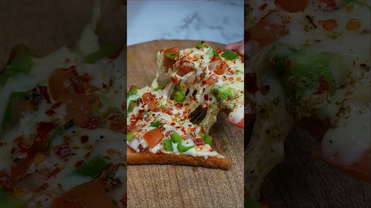 Cheesy Bread Pizza Recipe |Crunchy bread pizza Cheesy Bread Pizza Recipe |Crunchy bread pizza