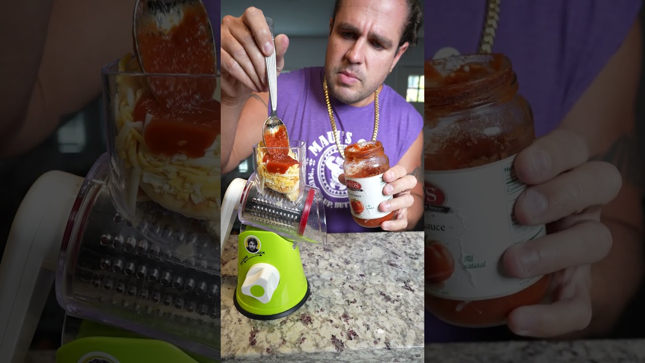 The magic of making pizza with a rotary grater #cooking #gadgets The magic of making pizza with a rotary grater #cooking #gadgets
