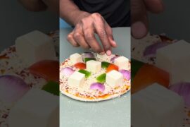 Paneer Pizza ASMR Cooking || #shorts #cooking #recipe #food #asmr