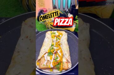 Omelette Pizza Recipe| Amazing Egg Pizza Different Style🍳#short #egg #food #cooking #viral #pizza