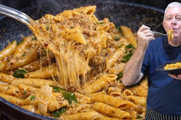 One Pan Creamy Beef Pasta — The Easiest Dinner Ever (15 minutes)