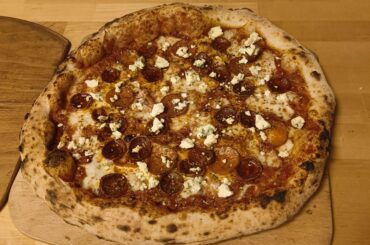 Cold blue cheese on top of pepperoni pie is bit different