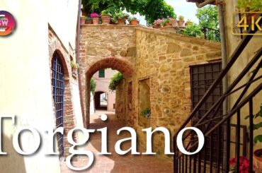 Torgiano (Umbria), Italy【Walking Tour】History in Subtitles - 4K