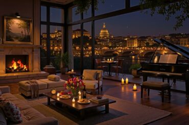 Italian Night Jazz 🌃 Cozy Apartment in Rome with Soft Jazz Saxophone Music for Relaxing & Sleeping