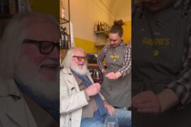 Aldo learning Italian? 🇮🇹 #travel #wine #torino #turin #piemontese #restaurant