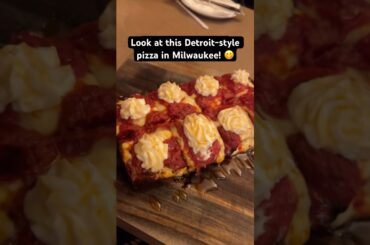 Awesome Detroit-style pizza on Milwaukee’s east side! #Food #Foodie #Shorts