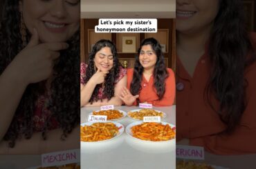 Picking her Honeymoon Destination! #newlyweds #thakursisters