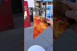 pov slice of pizza in nyc #nyc #pizza #streetfood #nycpizza #foodie #citylife #astoriaqueens