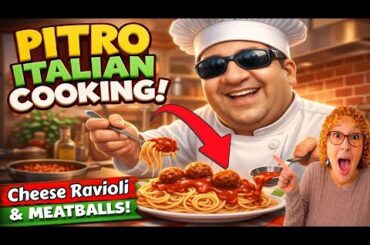 Tuesday Italian Cooking with Pitro Mama Mia  Cheese Ravioli & Meatballs