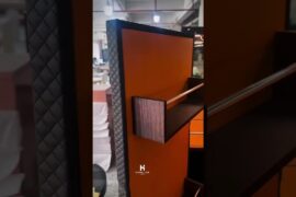 Italian simple leather wine cabinet,