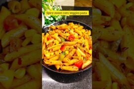 Spicy Sweetcorn Veggies Pasta Recipe #shorts #shortsfeed #viral #viralshorts #cooking#youtubeshorts