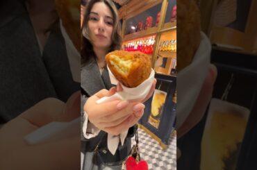 Trying Italian snack! #italytravel #italianfood #italiansnacks #carbonara