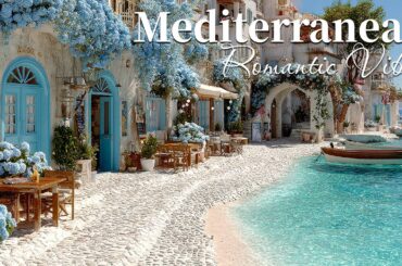 🇮🇹 Italian Vibes & Mediterranean Music 🎶 Serene Waves & Calm Mediterranean Coast Views 🌊🏛️