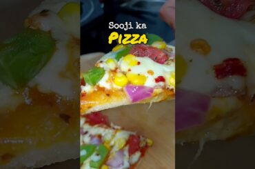No Maida Healthy Pizza 🍕 | Suji Pizza Recipe at Home | 10 min pizza | no oven pizza at home