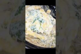 Spinach, artichoke & chicken pasta #slowcooker #recipe #food