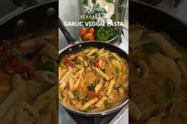 Garlic Veggie Pasta (High Protein)🍝
