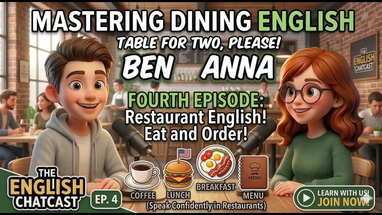 Restaurant English for Beginners 🍔 | Essential Phrases for Dining Out | The English Chatcast (Ep. 4) Restaurant English for Beginners 🍔 | Essential Phrases for Dining Out | The English Chatcast (Ep. 4)