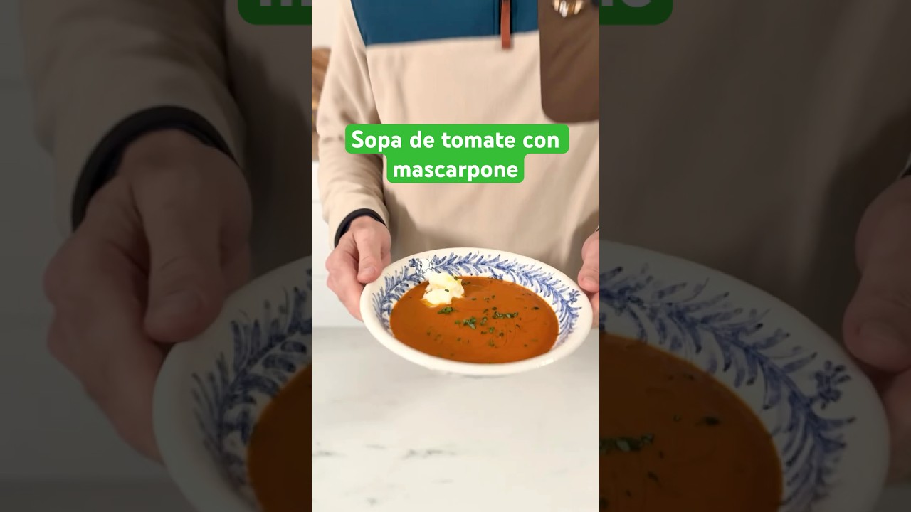 Receta de sopa de tomate y mascarpone: cremosa, fácil y rápida #recetas Receta de sopa de tomate y mascarpone: cremosa, fácil y rápida #recetas