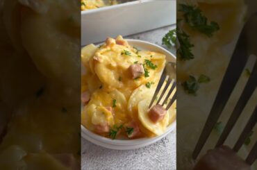 Cheesy ham & potato casserole #recipe #food