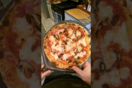 SUPREME SOURDOUGH PIZZA COOKED IN GOZNEY TREAD #pizza #asmr #food #cooking #shorts #gozney