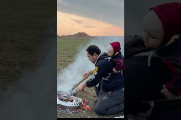 Cooking Pizza in the Mountains at Night with My Son” #cooking #food