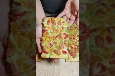 This savory crepe pizza hack is genius 🍕 #easyrecipe #cooking #foodie #shorts