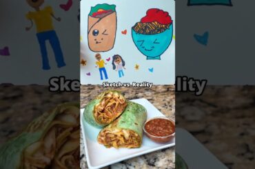 She Draws It.  I Cook It.  (Spaghetti Burrito)