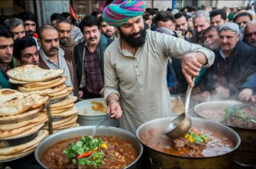 PAKISTANI ROADSIDE CHEAP DHABA BREAKFAST | MORNING NASHTA NALLI NIHARI RECIPE | STREET FOOD PAKISTAN