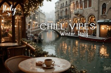 Relaxing Italian Music for Romantic Winter Evenings | Tranquil Italy Scenery in Coffee Shop