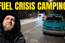 FUEL CRISIS Van Life! Stealth Camping in a Noisy Lay-by | VW T4