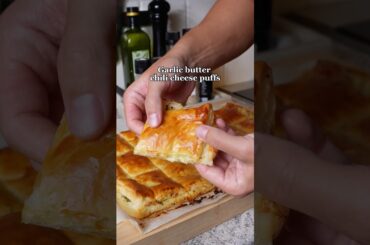 Garlic Butter Chili Cheese Puffs #food #asmr