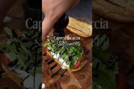 Caprese focaccia sandwich | Italian | #youtubeshorts #shorts