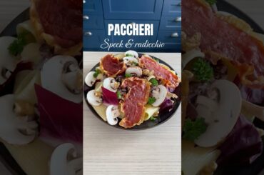 Paccheri, speck, trévise et gorgonzola #pasta #italy #recipe #recettefacile #cuisine