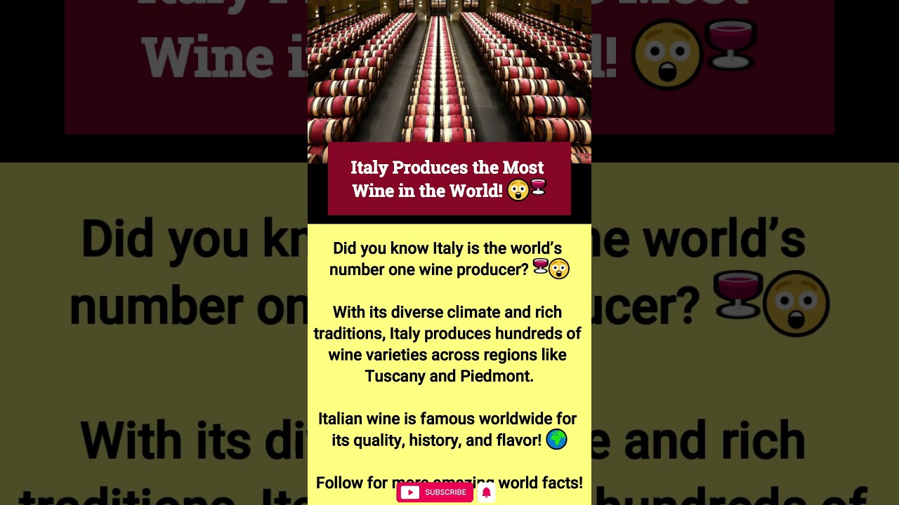 Italy Produces the Most Wine in the World! 😲🍷 Italy Produces the Most Wine in the World! 😲🍷