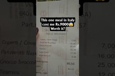 ₹9000 dinner. Is Italy costly?? 😳