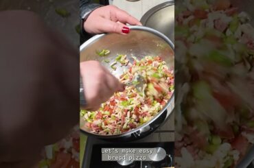 Easy bread pizza 🍕 #shorts  #outdoorcooking   #camping #travel #artisansourdough